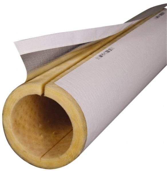 Made in USA - 2" Thick x 3' Long, Fiberglass Rigid Pipe Insulation - 850°F - Apex Tool & Supply