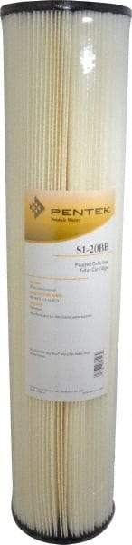 Pentair - 4-1/2" OD, 20µ, Resin Cellulose Pleated Cartridge Filter - 20" Long, Reduces Sediments - Apex Tool & Supply