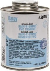 Oatey - 16 oz Medium Bodied Cement - Blue, Use with PVC up to 6" Diam - Apex Tool & Supply