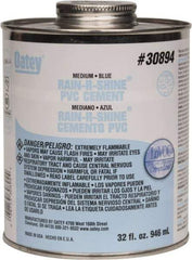 Oatey - 32 oz Medium Bodied Cement - Blue, Use with PVC up to 6" Diam - Apex Tool & Supply