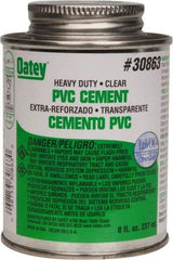 Oatey - 8 oz Heavy Duty Cement - Clear, Use with PVC up to 12" Diam - Apex Tool & Supply
