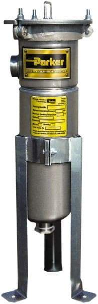 Parker - 2 Inch, Stainless Steel, Bag Filter Housing - FNPT End Connection, 160 GPM Max Flow - Apex Tool & Supply
