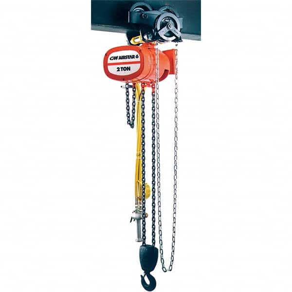 CM - 6,000 Lb Load Limit, 10' Max Height Air Chain Hoist - Apex Tool & Supply