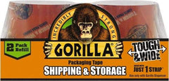 Gorilla Tape - 2-7/8" x 30 Yd Clear Acrylic Adhesive Packaging Tape - BOPP Film Backing, 3.4 mil Thick, 44 Lb Tensile Strength - Apex Tool & Supply
