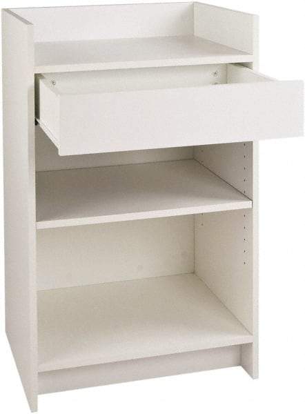 ECONOCO - 1 Shelf, Closed Shelving Register Stand - 24 Inch Wide x 24 Inch Deep x 38 Inch High, White - Apex Tool & Supply