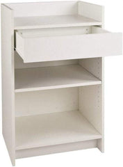 ECONOCO - 1 Shelf, Closed Shelving Register Stand - 24 Inch Wide x 24 Inch Deep x 38 Inch High, White - Apex Tool & Supply