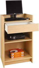 ECONOCO - 1 Shelf, Closed Shelving Register Stand - 24 Inch Wide x 24 Inch Deep x 38 Inch High, Maple - Apex Tool & Supply