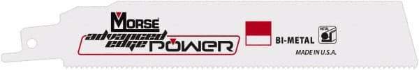 M.K. MORSE - 6" Long x 1" Thick, Bi-Metal Reciprocating Saw Blade - Straight Profile, 14 TPI, Toothed Edge - Apex Tool & Supply