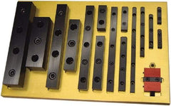 Mitee-Bite - 250mm Long x 15mm Wide x 12mm High, 5 Hole Locating & Positioning Rails - M6, Low Carbon Steel - Apex Tool & Supply