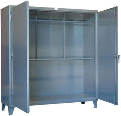 Strong Hold - Locking Storage Cabinet - Steel, 72" Wide x 24" Deep x 78" High, Dark Gray - Apex Tool & Supply