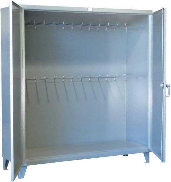 Strong Hold - Pegboard Storage Cabinet - Steel, 60" Wide x 24" Deep x 78" High, Dark Gray - Apex Tool & Supply