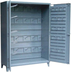 Strong Hold - Locking Storage Cabinet - Steel, 48" Wide x 24" Deep x 78" High, Dark Gray - Apex Tool & Supply
