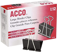 ACCO - 2" Wide Binder Clip - Black/Silver - Apex Tool & Supply