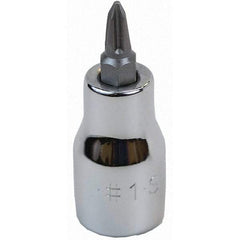 SK - Screwdriver & Drag Link Sockets - 3/8"DR #1 CHRM PHILLIPS SCRDRVR SCKT BIT - Apex Tool & Supply