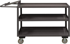 Durham - 1,200 Lb Capacity, 30" Wide x 60" Long x 37-5/8" High Order Picking Cart - 3 Shelf, Steel, 2 Rigid/2 Swivel Casters - Apex Tool & Supply