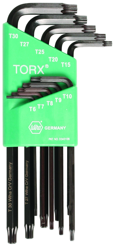 10 Piece - T6; T7; T8; T9; T10; T15; T20; T25; T27; T30 MagicRing® Screw Holding - Torx Long Arm L-Key Set - Apex Tool & Supply