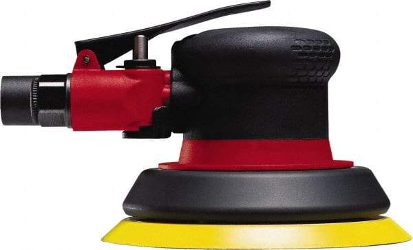 Chicago Pneumatic - 12,000 OPM, 19 CFM Air Consumption, 90 psi Air Pressure, Palm Air Orbital Sander - Round Pad, Adhesive/PSA Backing, 1/4" Inlet - Apex Tool & Supply