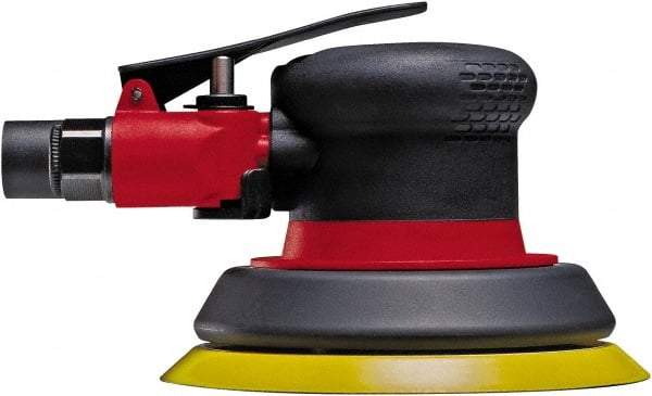 Chicago Pneumatic - 12,000 OPM, 19 CFM Air Consumption, 90 psi Air Pressure, Palm Air Orbital Sander - Round Pad, Hook & Loop Backing, 1/4" Inlet - Apex Tool & Supply