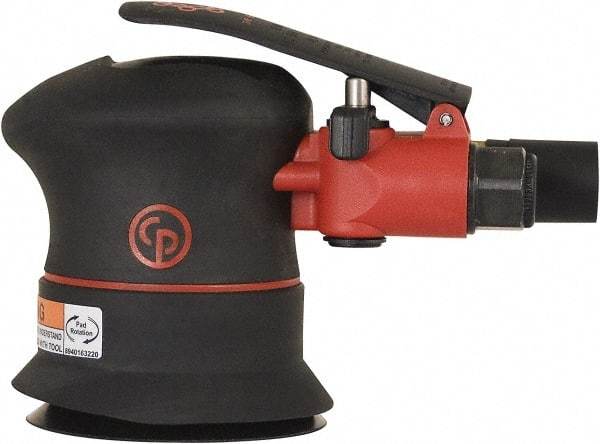 Chicago Pneumatic - 12,000 OPM, 16 CFM Air Consumption, 90 psi Air Pressure, Palm Air Orbital Sander - Round Pad, Hook & Loop Backing, 1/4" Inlet - Apex Tool & Supply