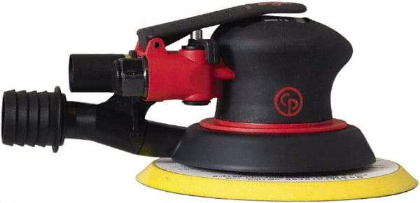 Chicago Pneumatic - 12,000 OPM, 16 CFM Air Consumption, 90 psi Air Pressure, Palm Air Orbital Sander - Round Pad, Hook & Loop Backing, 1/4" Inlet - Apex Tool & Supply