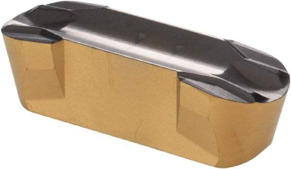 Iscar - 1000E500GIF E Grade IC830, 10mm Cutting Width Carbide Grooving Insert - 5mm Max Depth of Cut, Neutral, 5mm Corner Radius, TiAlN Finish - Apex Tool & Supply