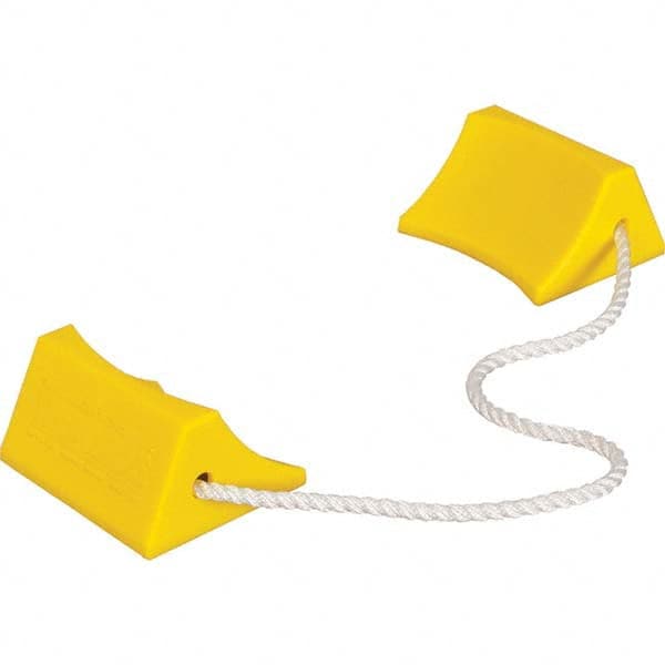 Checkers - 1 2-Piece 7-1/2" Wide x 2-3/4" High x 5-1/2" Deep Polyurethane Wheel Chock - Apex Tool & Supply