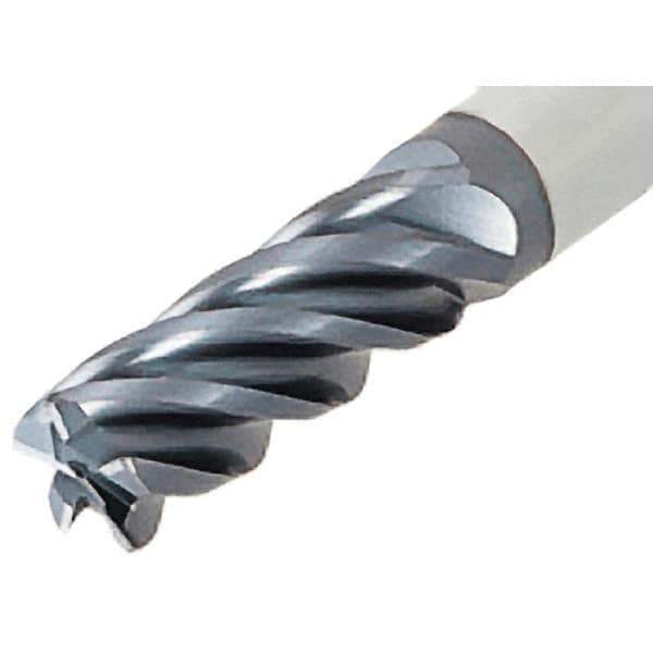 Iscar - 3/4", 5 Flute, Single End, Solid Carbide, 0.12" Corner Radius End Mill - 5" OAL, 38° Helix, Right Hand Flute, 1.87" LOC, Right Hand Cut - Apex Tool & Supply