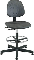 Bevco - 19 to 26-1/2" High Pneumatic Height Adjustable Chair - 27" Wide x 27" Deep, Polyurethane Seat, Black - Apex Tool & Supply