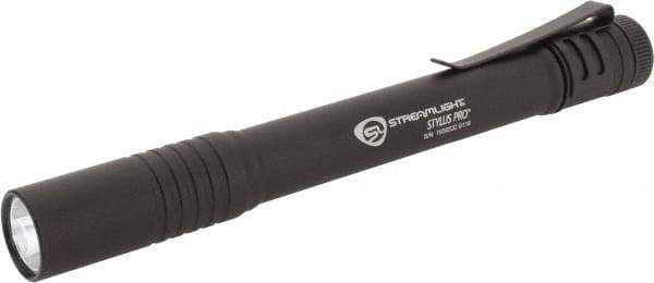 Streamlight - White LED Bulb, 100 Lumens, Disposable Mini Flashlight - Black Aluminum Body, 2 AAA Alkaline Batteries Included - Apex Tool & Supply