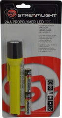 Streamlight - White LED Bulb, 65 Lumens, Industrial/Tactical Flashlight - Yellow Plastic Body, 2 AA Batteries Included - Apex Tool & Supply