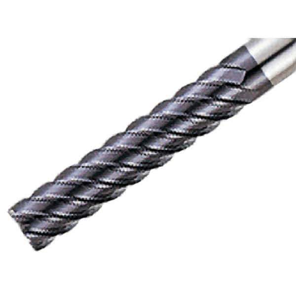 Iscar - 6mm, 26mm LOC, 6mm Shank Diam, 70mm OAL, 6 Flute, Solid Carbide Square End Mill - Single End, TiAlN Finish, Spiral Flute, 45° Helix, Right Hand Cut, Right Hand Flute - Apex Tool & Supply