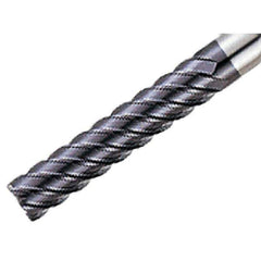 Iscar - 8mm, 36mm LOC, 8mm Shank Diam, 90mm OAL, 6 Flute, Solid Carbide Square End Mill - Single End, TiAlN Finish, Spiral Flute, 45° Helix, Right Hand Cut, Right Hand Flute - Apex Tool & Supply