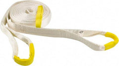 Erickson Manufacturing - 30' Long x 2" Wide, 18,000 Lb Basket Capacity, Polyester Blend Web Sling - White - Apex Tool & Supply