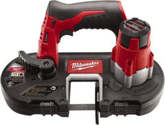 Milwaukee Tool - 12 Volt, 27-1/2" Blade, 280 SFPM Cordless Portable Bandsaw - 1-5/8" (Round) & 1-5/8 x 1-5/8" (Rectangle) Cutting Capacity, Battery Not Included - Apex Tool & Supply