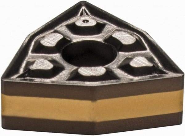 Iscar - WNMG3-1 TF Grade IC8250 Carbide Turning Insert - TiCN/Al2O3/TiN Finish, 80° Trigon, 3/8" Inscr Circle, 5/32" Thick, 1/64" Corner Radius - Apex Tool & Supply