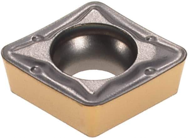 Iscar - CPMT2-2 PF Grade IC807 Carbide Turning Insert - TiAlN/TiN Finish, 80° Diamond, 1/4" Inscr Circle, 3/32" Thick, 1/32" Corner Radius - Apex Tool & Supply
