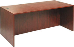 ALERA - Woodgrain Laminate Desk Shell - 71" Wide x 35-1/2" Deep x 29-5/8" High, Medium Cherry - Apex Tool & Supply