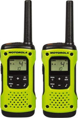 Motorola - 16 Mile Range, 22 Channel, 0.5 & 1.5 Watt, Series Talkabout, Recreational Two Way Radio - FRS/GMRS Band, 462.55 to 467.7125 Hz, AA & NiMH Battery, 9 NiMH & 23 AA hr Life, 9.65" High x 9.45" Wide x 2.44" Deep, Scanning, Low Battery Alerts - Apex Tool & Supply