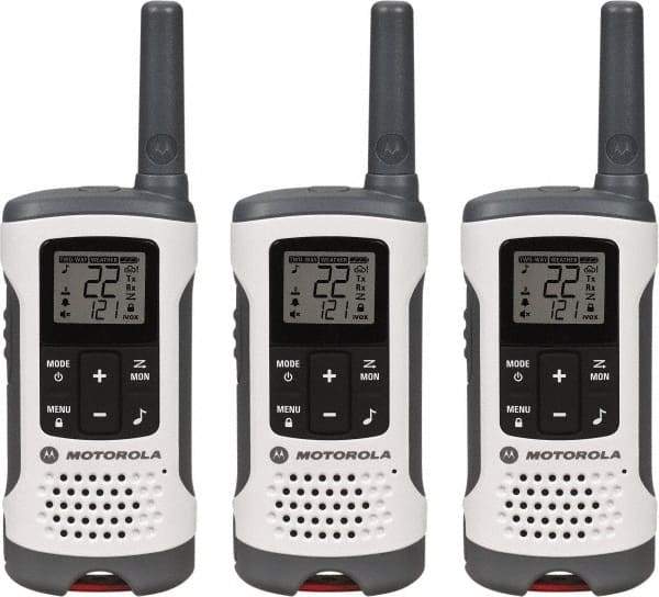 Motorola - 16 Mile Range, 22 Channel, 0.5 & 1.5 Watt, Series Talkabout, Recreational Two Way Radio - FRS/GMRS Band, 462.55 to 467.7125 Hz, AA & NiMH Battery, 12 NiMH & 29 AA hr Life, 12.87" High x 10.83" Wide x 1.78" Deep, Low Battery Alerts - Apex Tool & Supply