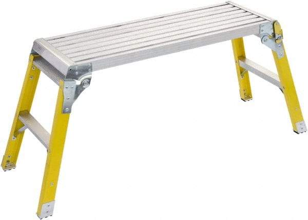 Louisville - 21" Foldup - Step Platform, 300 Lb Capacity, 21" Platform Height, 49-5/8" Base Width x 16-3/8" Base Depth, Aluminum - Apex Tool & Supply