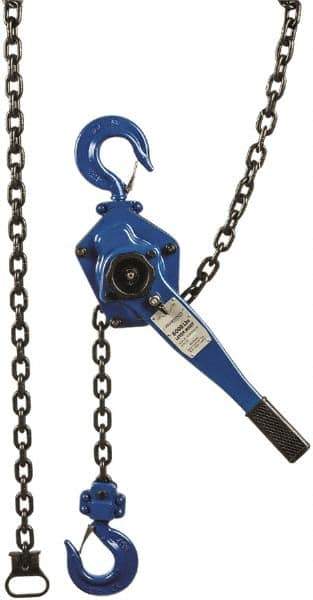 Value Collection - 6,000 Lb Lifting Capacity, 10' Lift Height, Lever Hoist - Made from Chain, 71 Lb Avg Pull to Lift Rated Load, 1 Chain - Apex Tool & Supply