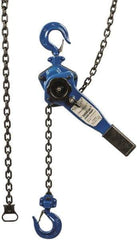 Value Collection - 2,000 Lb Lifting Capacity, 10' Lift Height, Lever Hoist - Made from Chain, 46 Lb Avg Pull to Lift Rated Load, 1 Chain - Apex Tool & Supply