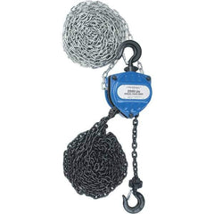 Value Collection - 2,000 Lb Lifting Capacity, 20' Lift Height, Hand Hoist - Made from Chain, 36' Overhaul to Lift 1', 79 Lb Avg Pull to Lift Rated Load, 1 Chain - Apex Tool & Supply