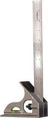 LaGesse Products - 2 Piece, 12" Combination Square Set - 1/16, 1/32, 1/64 & 1/8" (Inch) Graduation, Stainless Steel Blade, Aluminum Square Head - Apex Tool & Supply