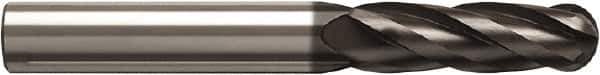 Seco - 8mm Diam, 40mm LOC, 4 Flute Solid Carbide Ball End Mill - NXT Finish, Single End, 80mm OAL, 8mm Shank Diam, Spiral Flute - Apex Tool & Supply