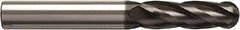 Seco - 8mm Diam, 40mm LOC, 4 Flute Solid Carbide Ball End Mill - NXT Finish, Single End, 80mm OAL, 8mm Shank Diam, Spiral Flute - Apex Tool & Supply
