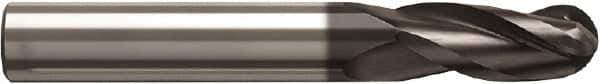 Seco - 1mm Diam, 2mm LOC, 3 Flute Solid Carbide Ball End Mill - NXT Finish, Single End, 38mm OAL, 3mm Shank Diam, Spiral Flute - Apex Tool & Supply