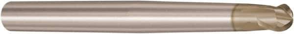 Seco - 5mm Diam, 5mm LOC, 2 Flute Solid Carbide Ball End Mill - HXT Finish, Single End, 100mm OAL, 8mm Shank Diam, Spiral Flute - Apex Tool & Supply