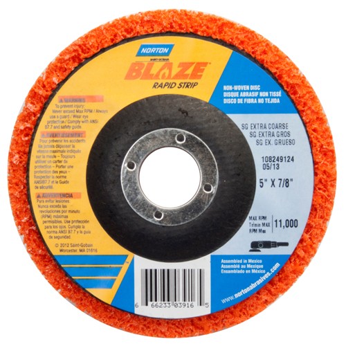 5″ Depressed Center Finishing Disc Rapid Strip Extra Coarse Grit - Apex Tool & Supply