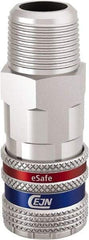 CEJN - 1/2 Male NPT European High Flow Pneumatic Hose Safety Coupler - Steel/Brass, 3/8" Body Diam - Apex Tool & Supply
